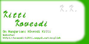 kitti kovesdi business card